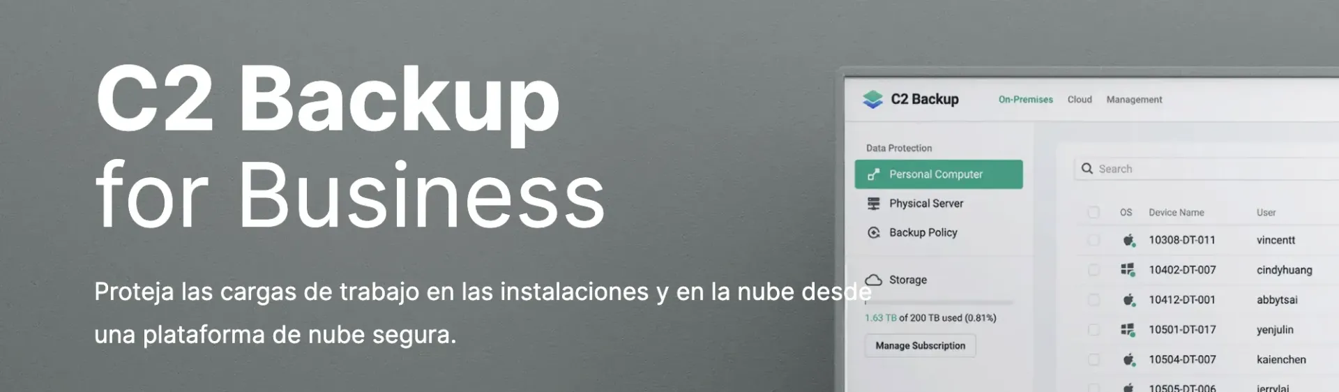 Synology C2, Backup Negocios, 1TB