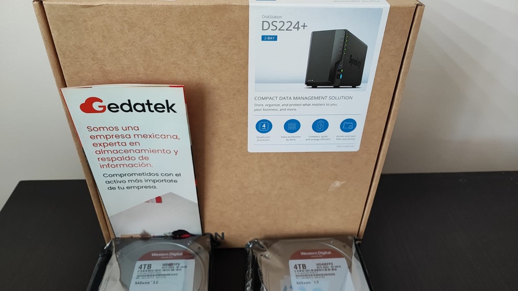 Synology DS224+ con 2 discos duros de 4TB WD RED (8TB)