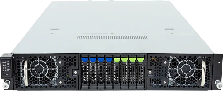 Servidor GPU H100 Nvidia - AMD EPYC™ 9005 Series - 2U - 4x Hybrid + 4x SAS/SATA - 8 GPUs, Gen 5 Switch - Energía redundante de 3000W