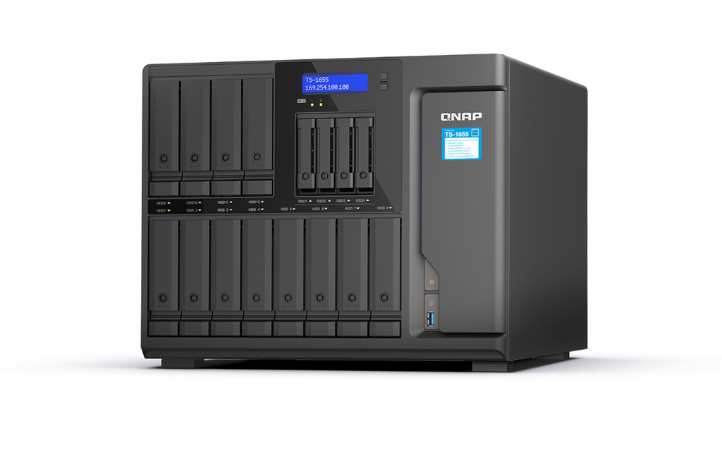 QNAP TS-1655-8G, Servidor NAS, capacidad para 12 discos de 3.5", 4 unidades de 2.5" y 2 unidades NVME, un monstruo de almacenamiento.