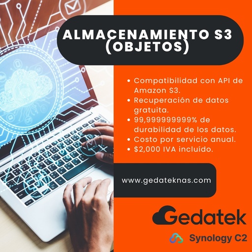 Synology C2, Servicio de almacenamiento S3 (objetos)